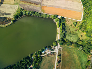 High angle view of land