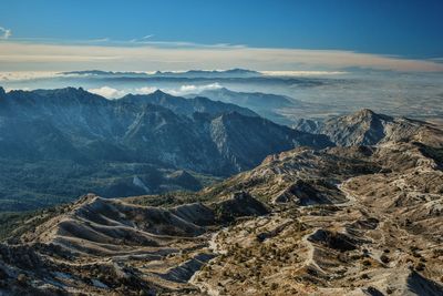 Scenic view of mountains against sky