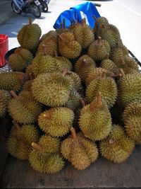 High angle view of fruits for sale in market