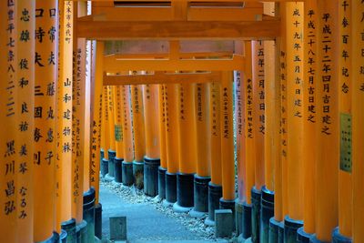 Row of temple against building