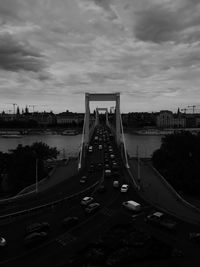 High angle view of bridge over river against sky