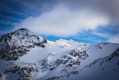 Scenic view of snowcapped mountain against sky