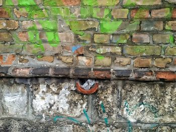 Close-up of rusty brick wall