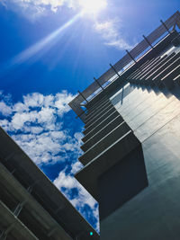 Low angle view of modern building against sky