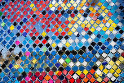 Full frame shot of multi colored fence