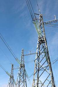 Transmission of electricity near the city in the winter season