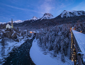 Snow covered mountain against sky