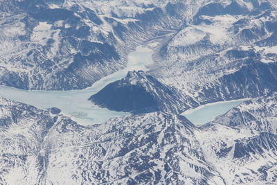 Scenic view of snowcapped mountains