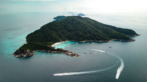 High angle view of beach