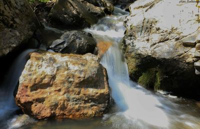 Scenic view of waterfall