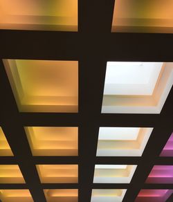 Low angle view of orange ceiling