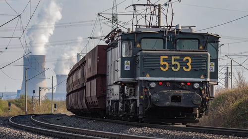 Train on railroad tracks