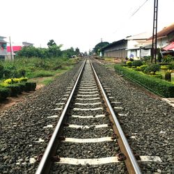 Surface level of railroad tracks