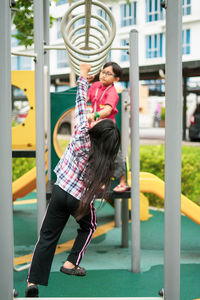 Full length of woman in playground