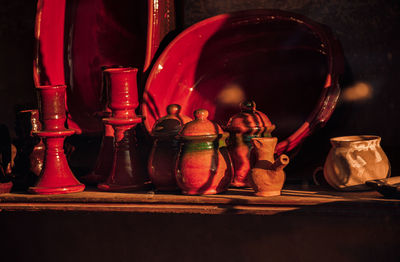 Close-up of glass jar on table
