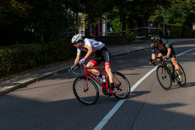 Bicycles riding bicycle on road