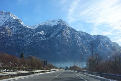 Road passing through mountains