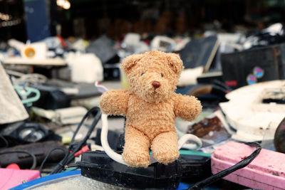 Close-up of stuffed toy car
