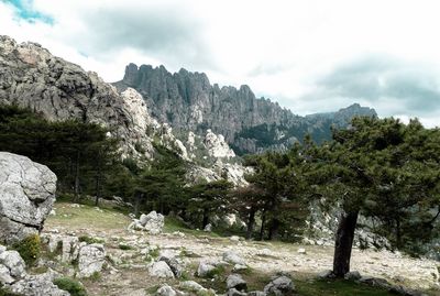 Scenic view of mountains against sky