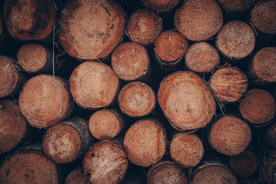 Full frame shot of logs