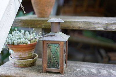 Close-up of potted plant on table