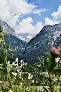 Scenic view of mountains against sky