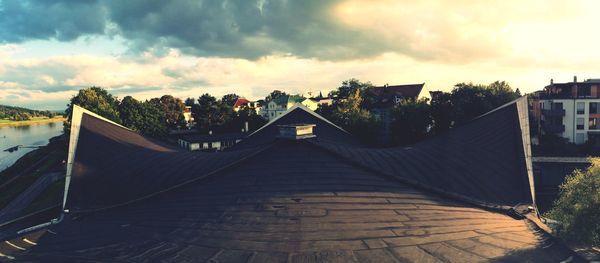 View of building against cloudy sky