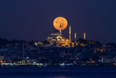 Illuminated city at night