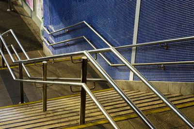 High angle view of empty staircase in building