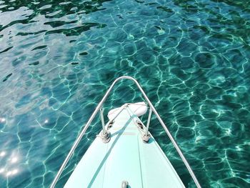 High angle view of a boat in sea