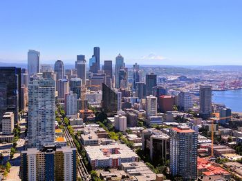 Cityscape against clear sky