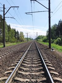 Railroad tracks against sky