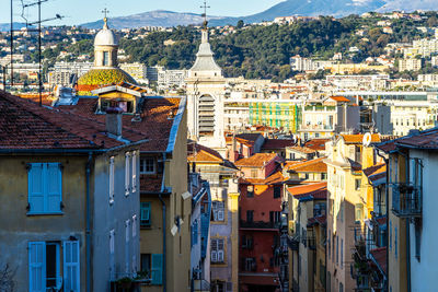 Cityscape of nice old town, the most important city of the french riviera