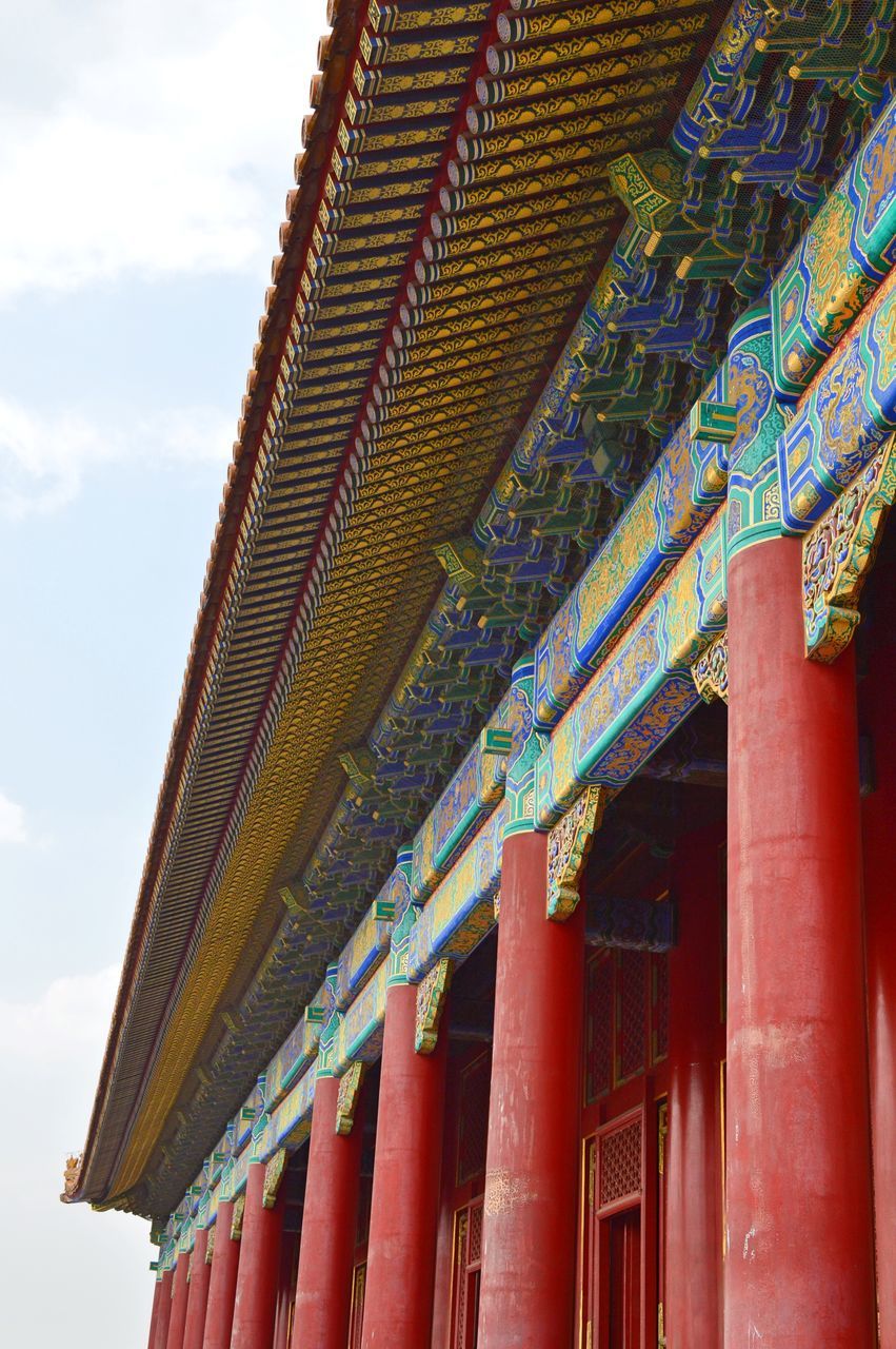 LOW ANGLE VIEW OF TEMPLE AGAINST BUILDING