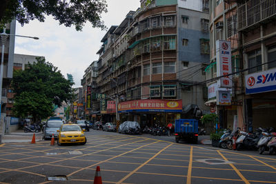 Cars on city street