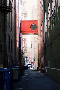 Narrow alley along buildings