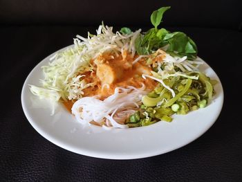 Close-up of meal served in plate