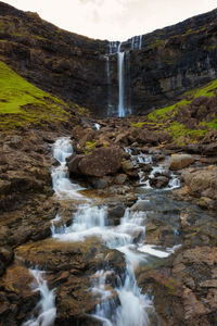 Scenic view of waterfall