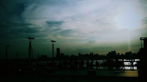 View of city against cloudy sky