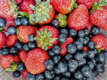 Full frame shot of strawberries and blackberry