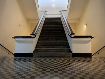 Low angle view of empty staircase in building