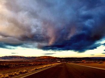 Road against dramatic sky