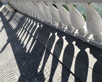 High angle view of shadow on floor