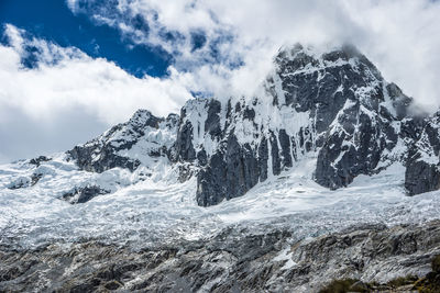 Scenic view of snowcapped mountain against sky