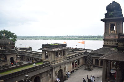 High angle view of buildings in city