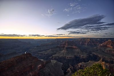 Scenic view of landscape against sky during sunset