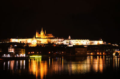 Illuminated city at night