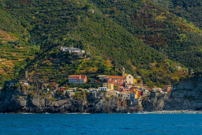 View of town on coast