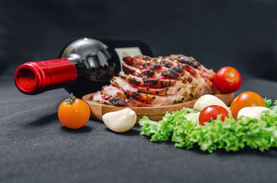 Close-up of food on table