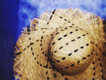 High angle view of decoration on wood